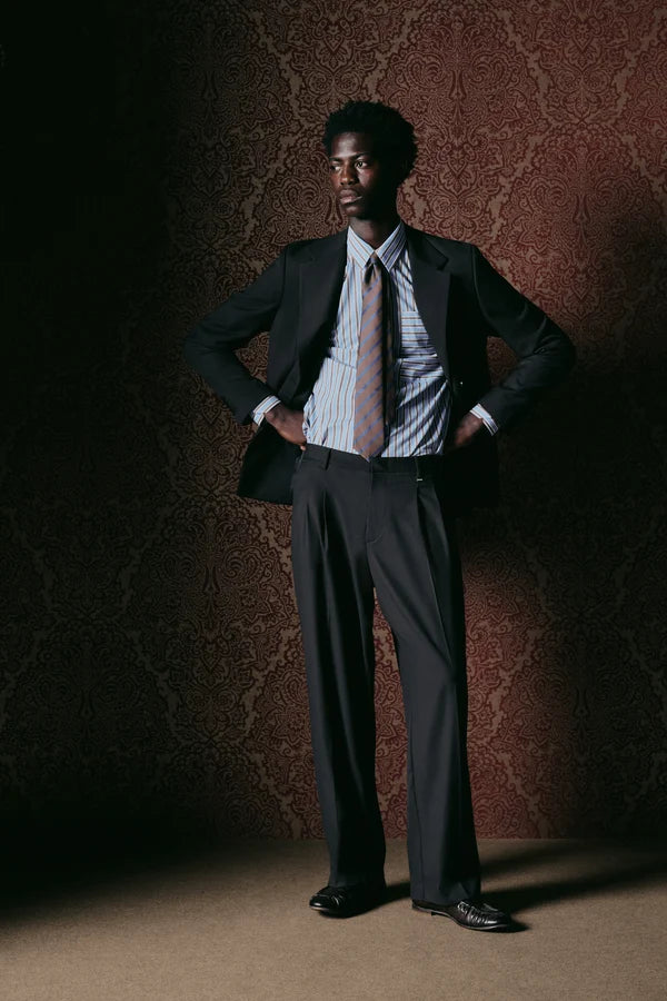 IM BRIAN WIDE LEG PLEATED SMART TROUSER