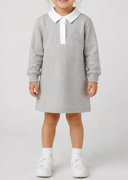 CALVIN KLEIN KIDS SWEAT POLO DRESS
