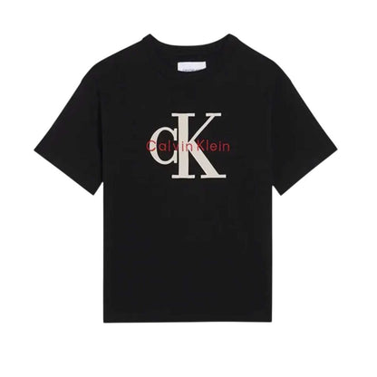 CALVIN KLEIN KIDS RELAXED FIT MESH APPLIQUE T SHIRT