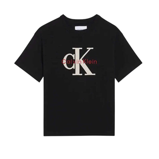 CALVIN KLEIN KIDS RELAXED FIT MESH APPLIQUE T SHIRT