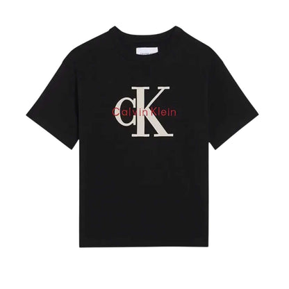CALVIN KLEIN KIDS RELAXED FIT MESH APPLIQUE T SHIRT