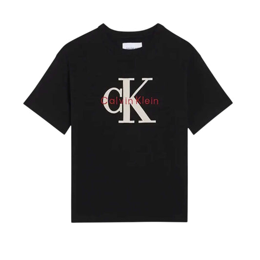 CALVIN KLEIN KIDS RELAXED FIT MESH APPLIQUE T SHIRT