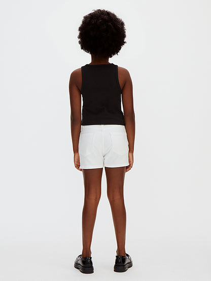 CALVIN KLEIN KIDS HIGH RISE RELAXED  DENIM SHORT