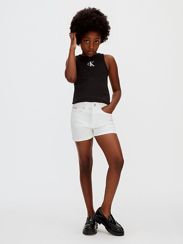 CALVIN KLEIN KIDS HIGH RISE RELAXED  DENIM SHORT