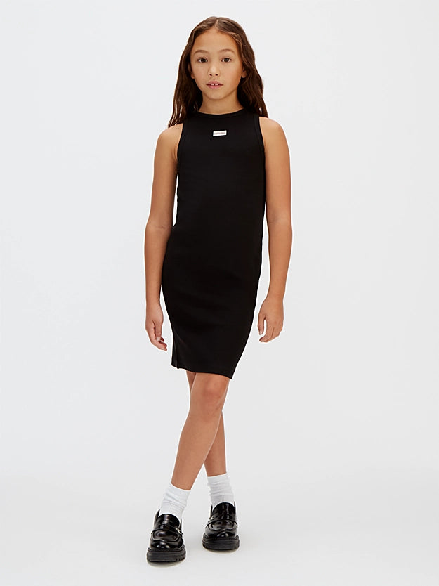 CALVIN KLEIN KIDS SLIM RIBBED T SHIRT DRESS