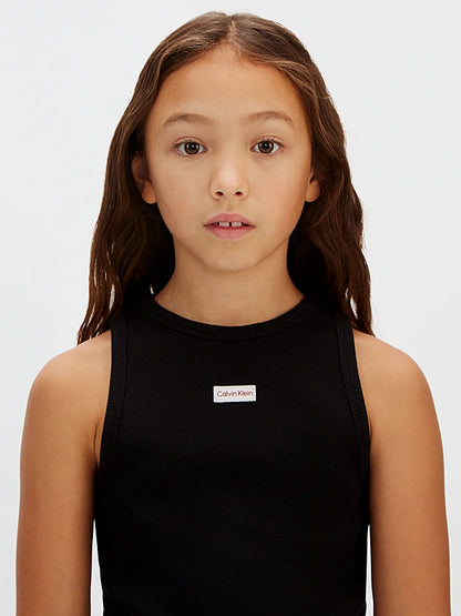 CALVIN KLEIN KIDS SLIM RIBBED T SHIRT DRESS