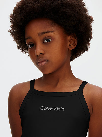 CALVIN KLEIN KIDS PUNTO MILANO STRAP DRESS