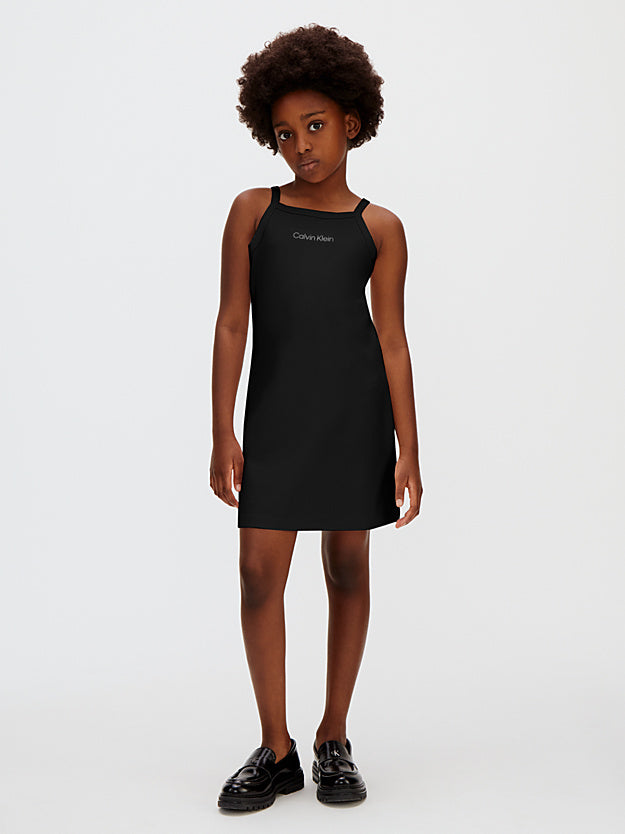 CALVIN KLEIN KIDS PUNTO MILANO STRAP DRESS