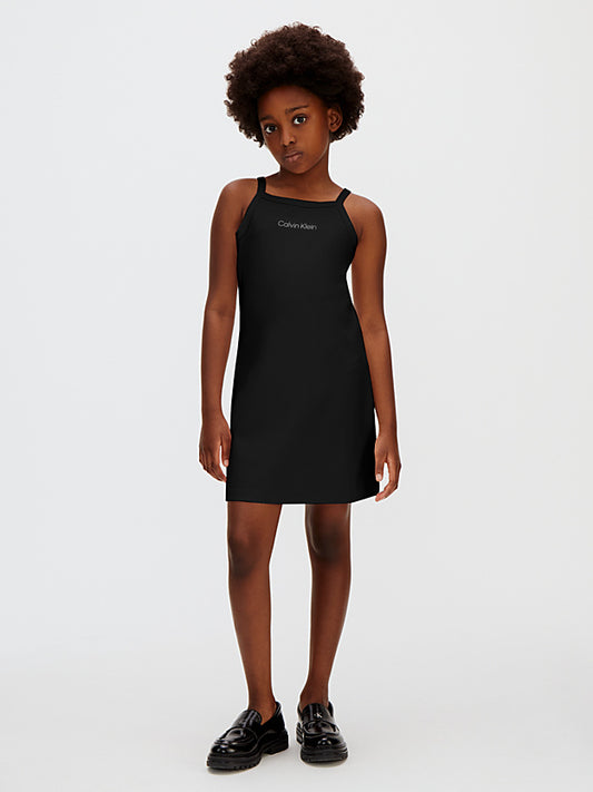CALVIN KLEIN KIDS PUNTO MILANO STRAP DRESS