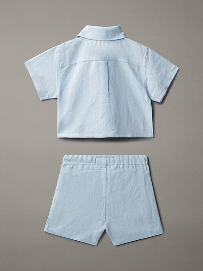 CALVIN KLEIN KIDS NEWBORN WOVEN CO-ORD SET