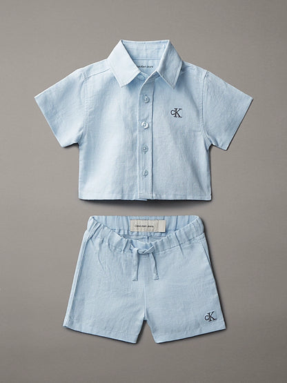 CALVIN KLEIN KIDS NEWBORN WOVEN CO-ORD SET