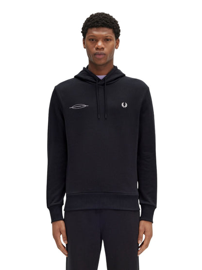 FRED PERRY HOODED SWEATSHIRT WITH GRAPHIC LOGO