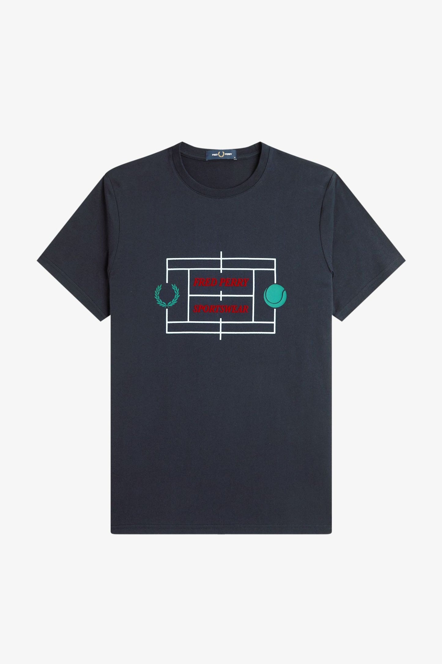FRED PERRY TENNIS COURT GRAPHIC T SHIRT