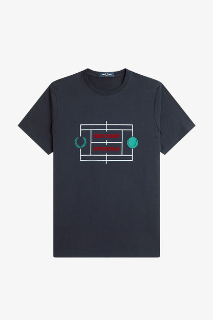 FRED PERRY TENNIS COURT GRAPHIC T SHIRT
