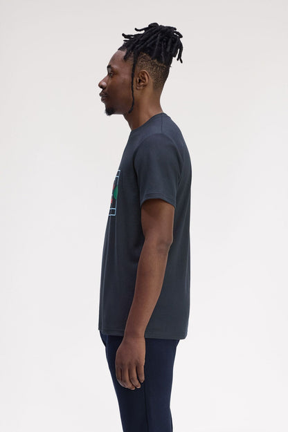 FRED PERRY TENNIS COURT GRAPHIC T SHIRT