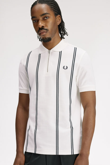 FRED PERRY VERTICAL STRIPE POLO T SHIRT