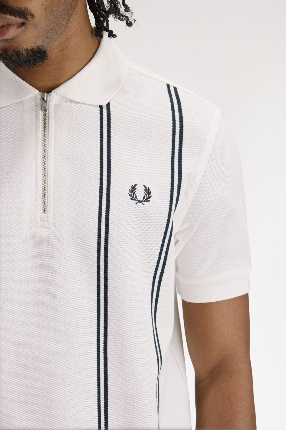 FRED PERRY VERTICAL STRIPE POLO T SHIRT