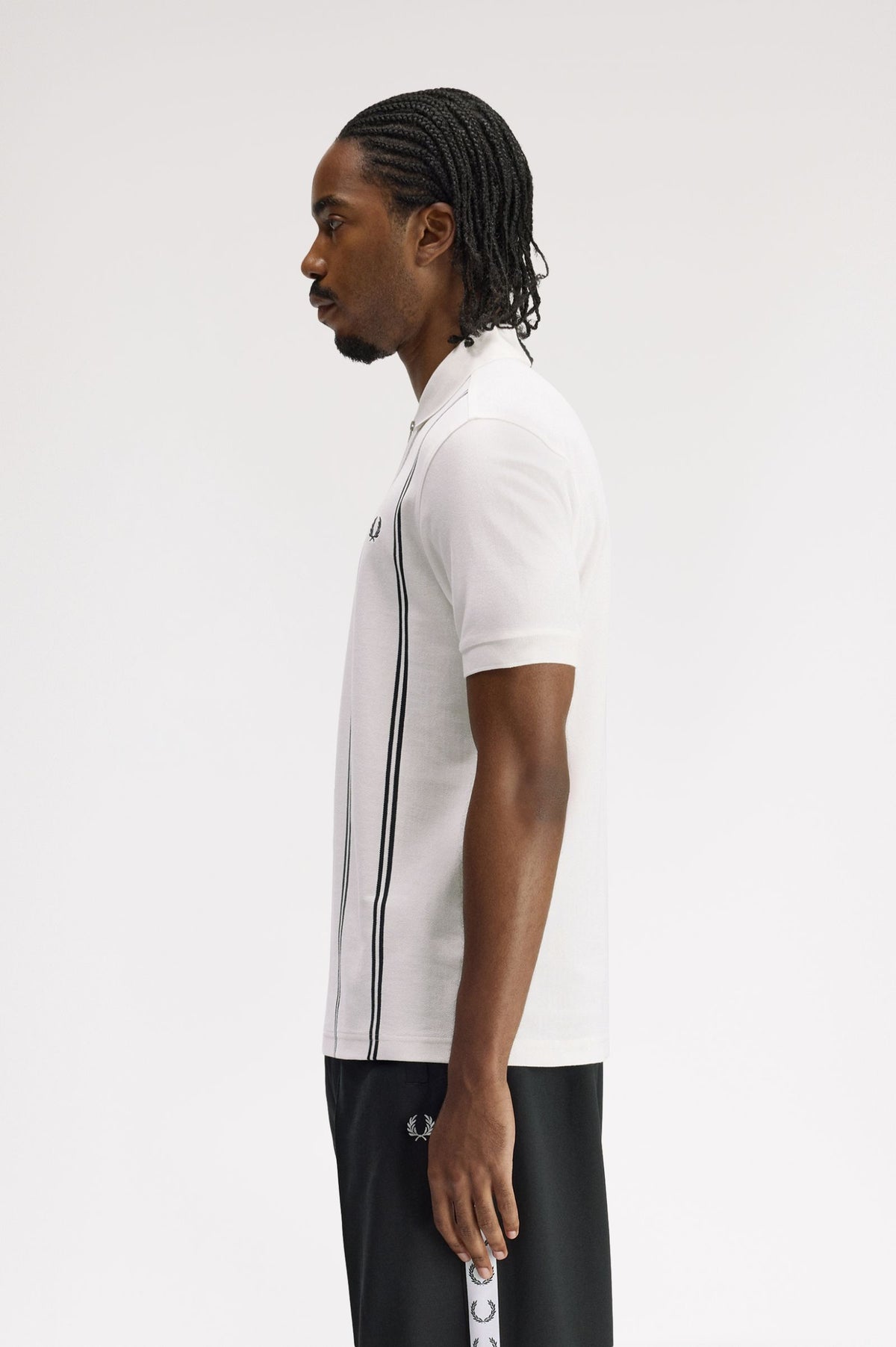 FRED PERRY VERTICAL STRIPE POLO T SHIRT