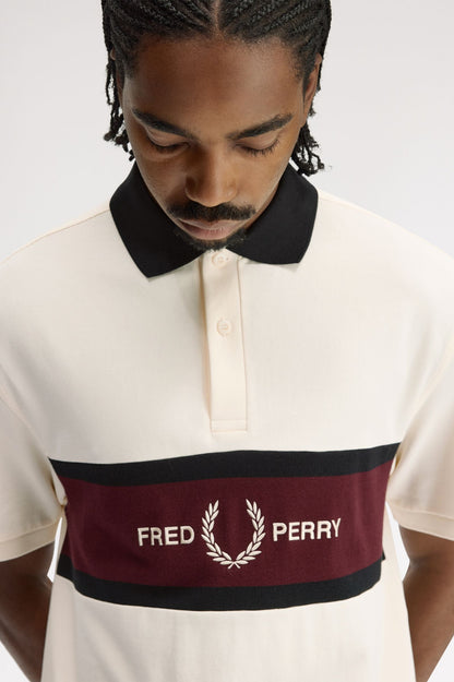 FRED PERRY EMBROIDERED PANEL POLO SHIRT