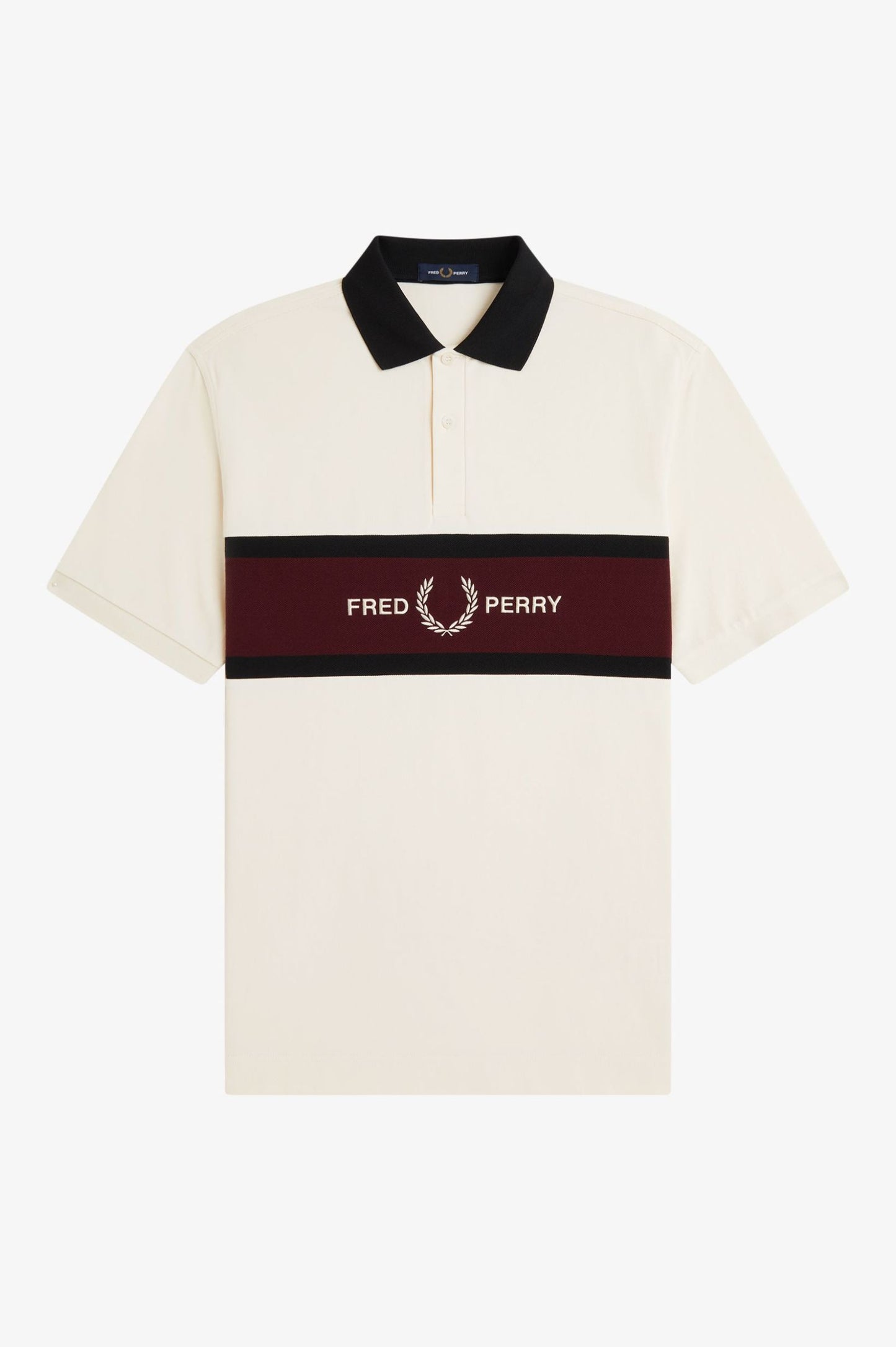 FRED PERRY EMBROIDERED PANEL POLO SHIRT