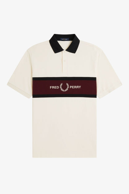 FRED PERRY EMBROIDERED PANEL POLO SHIRT