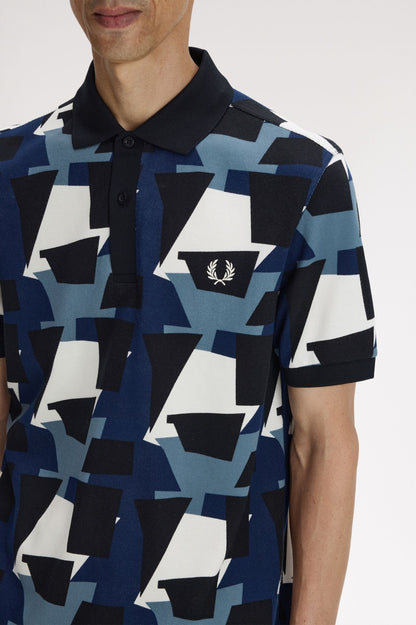 FRED PERRY FRAGMENT PRINT POLO SHIRT