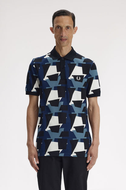 FRED PERRY FRAGMENT PRINT POLO SHIRT