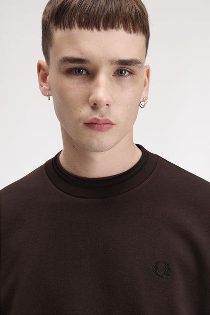 FRED PERRY OVERSIZED TIPPED SWEATSHIRT