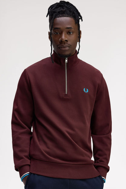 FRED PERRY HALF ZIP SWEATSHIRT