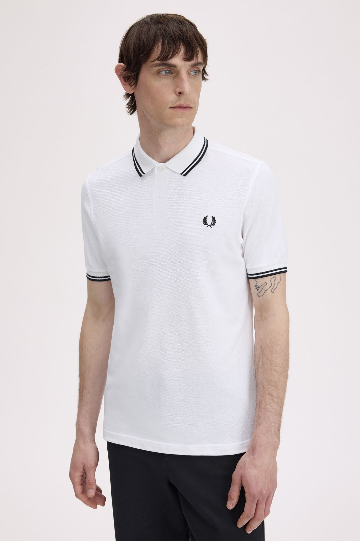 FRED PERRY TWIN TIPPED POLO T SHIRT