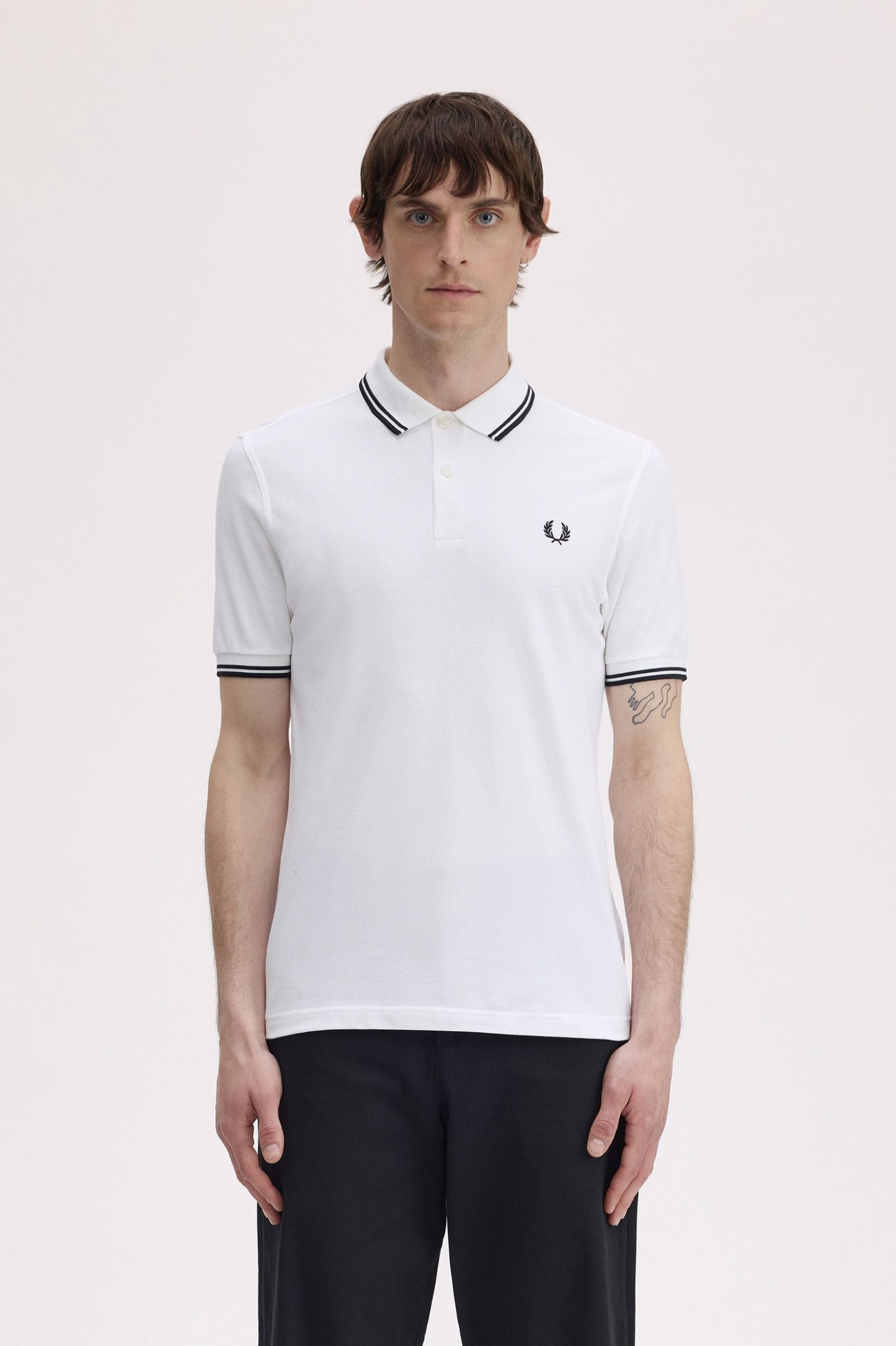FRED PERRY TWIN TIPPED POLO T SHIRT