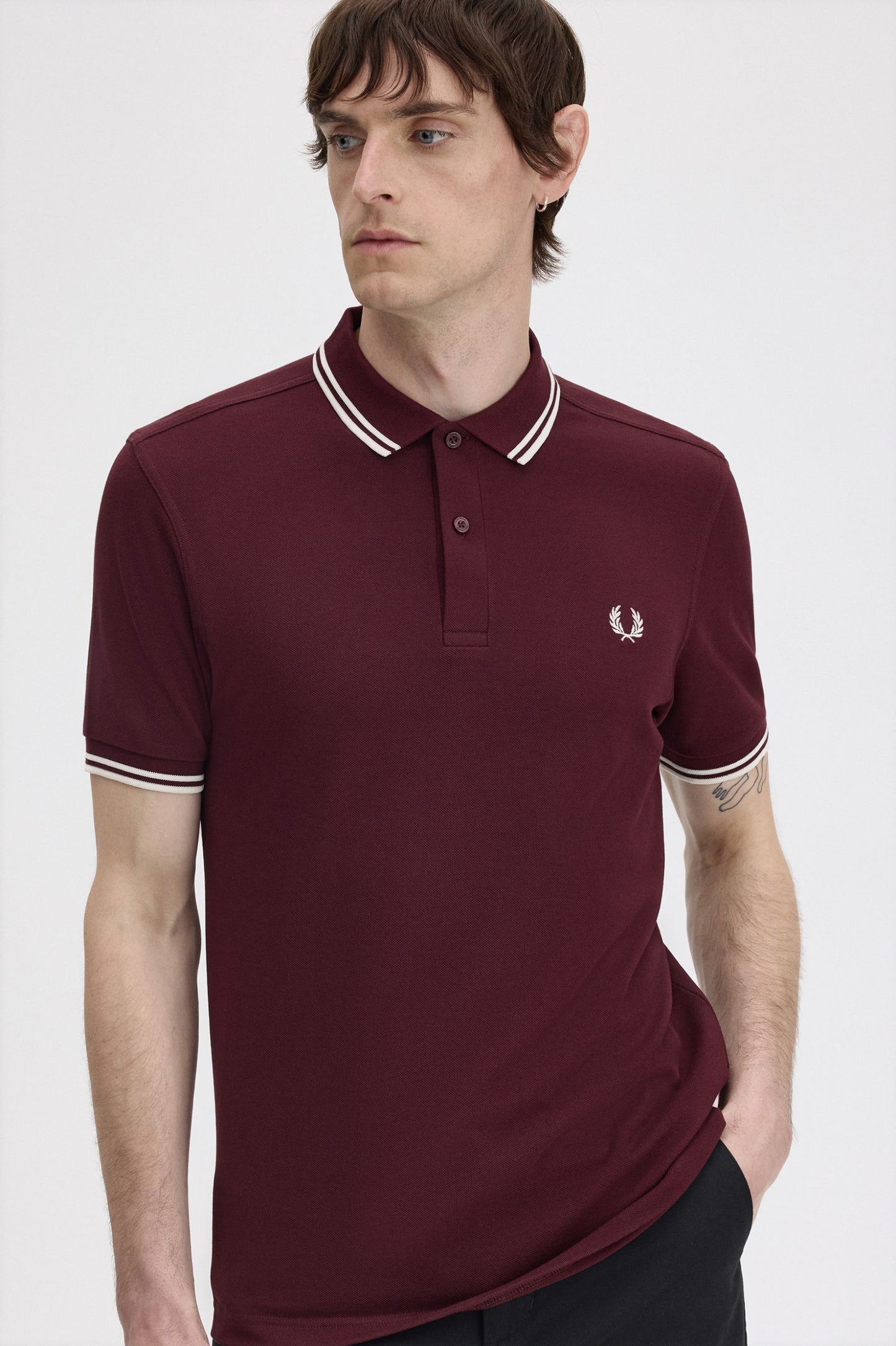 FRED PERRY TWIN TIPPED POLO T SHIRT