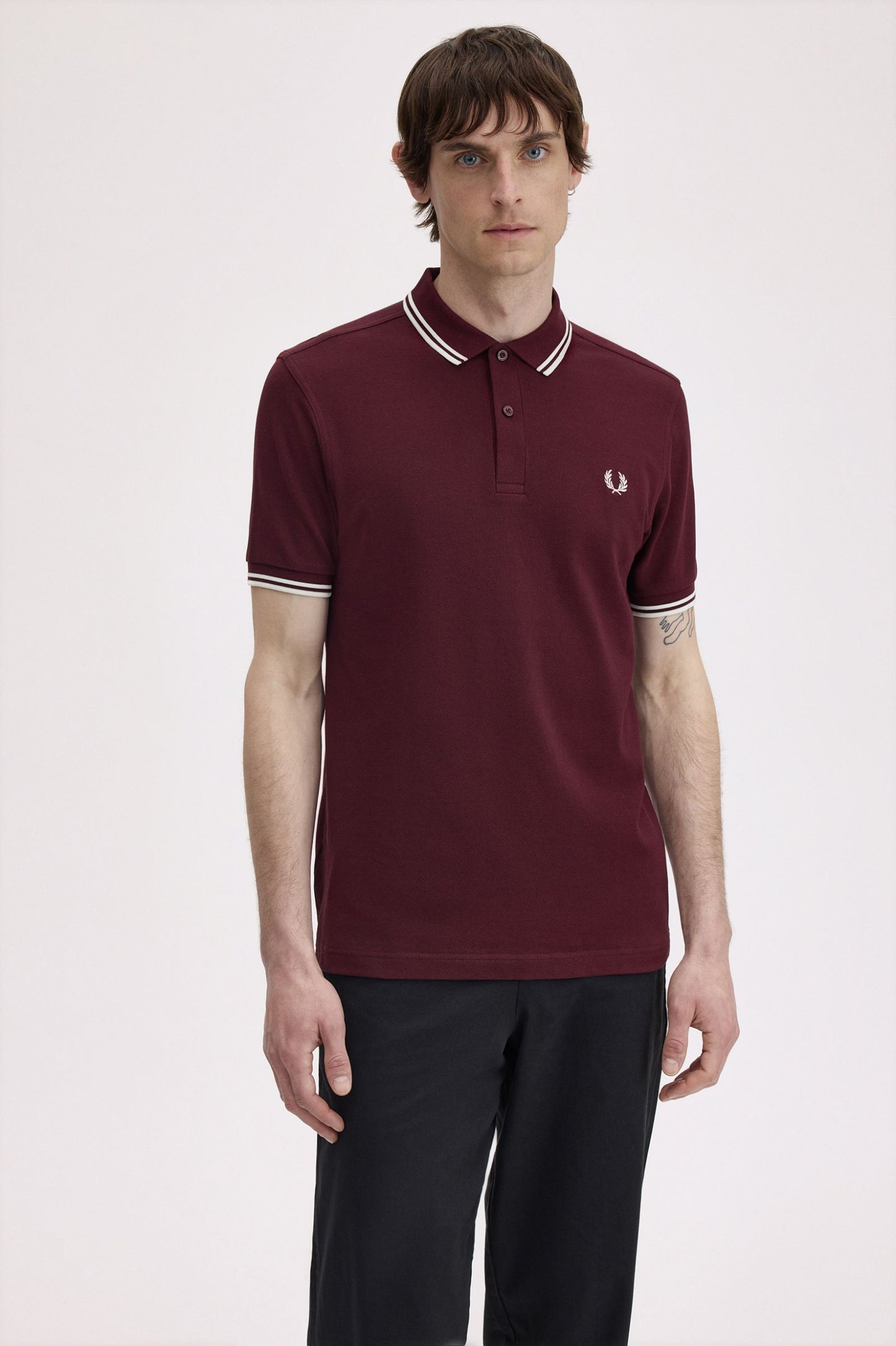 FRED PERRY TWIN TIPPED POLO T SHIRT