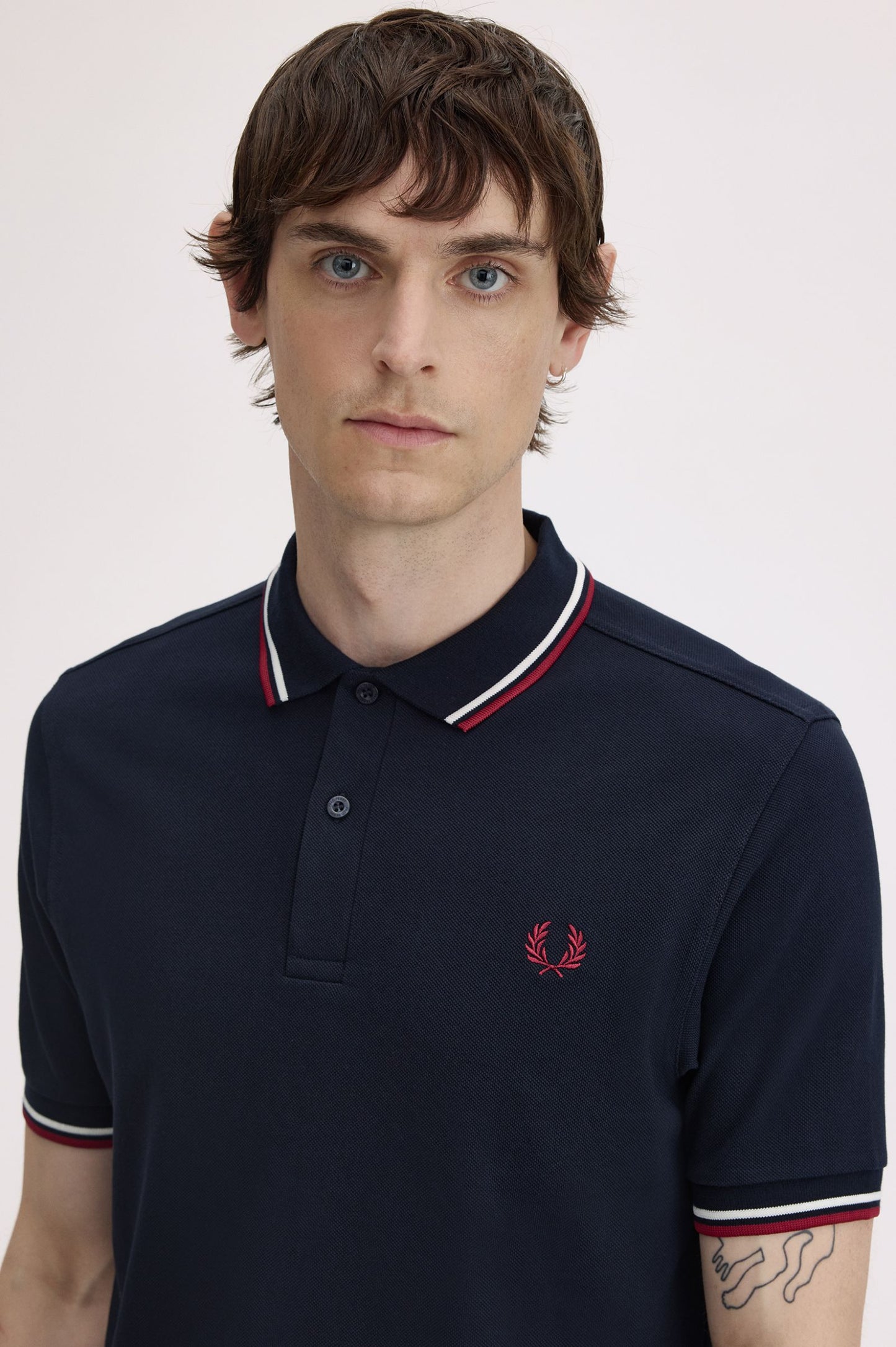 FRED PERRY TWIN TIPPED POLO T SHIRT