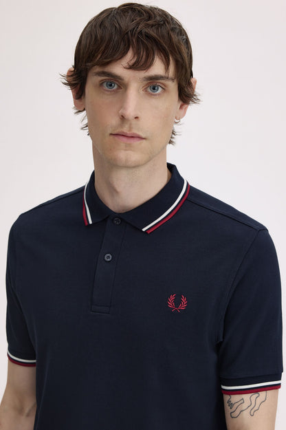 FRED PERRY TWIN TIPPED POLO T SHIRT