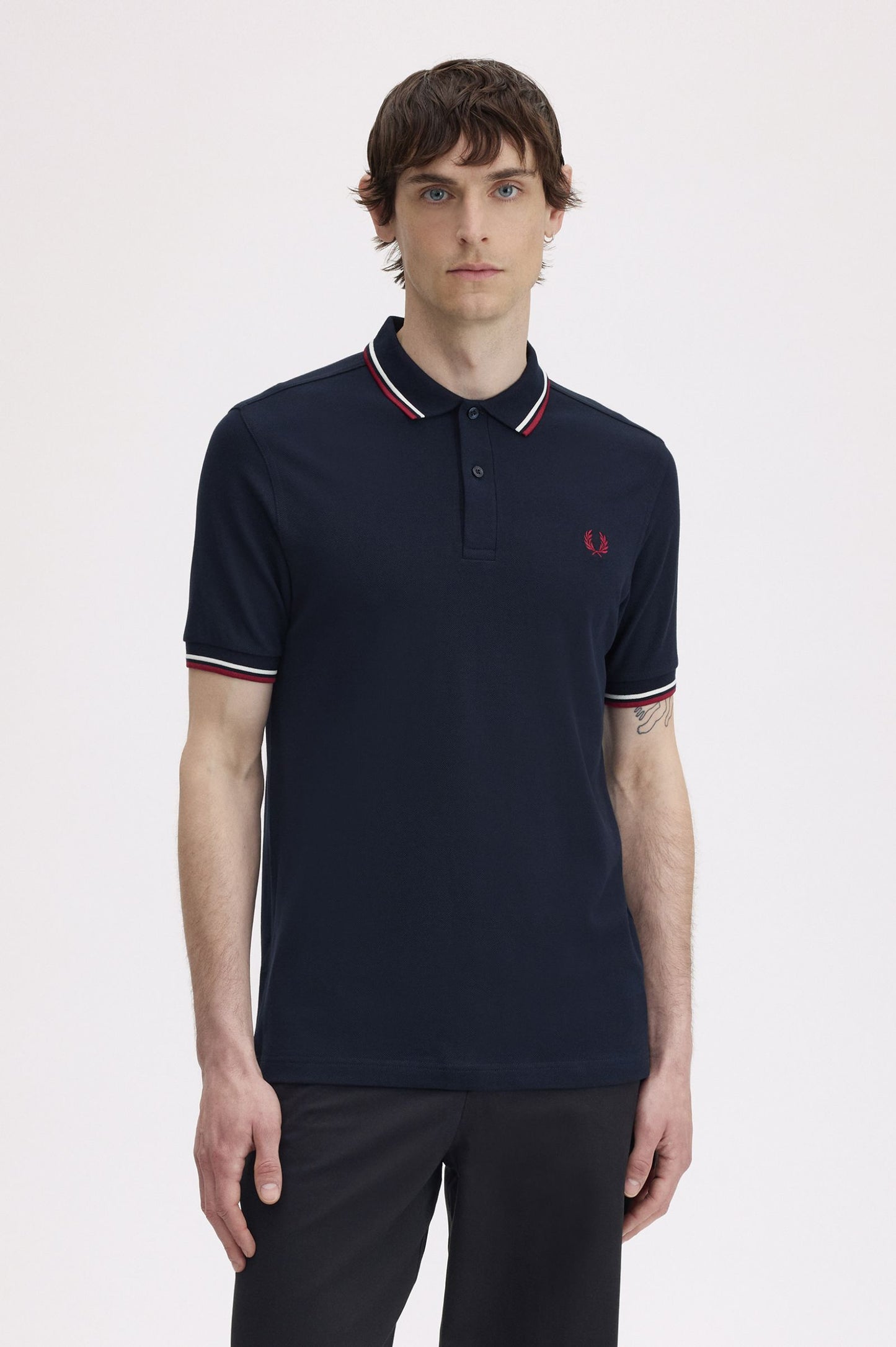 FRED PERRY TWIN TIPPED POLO T SHIRT