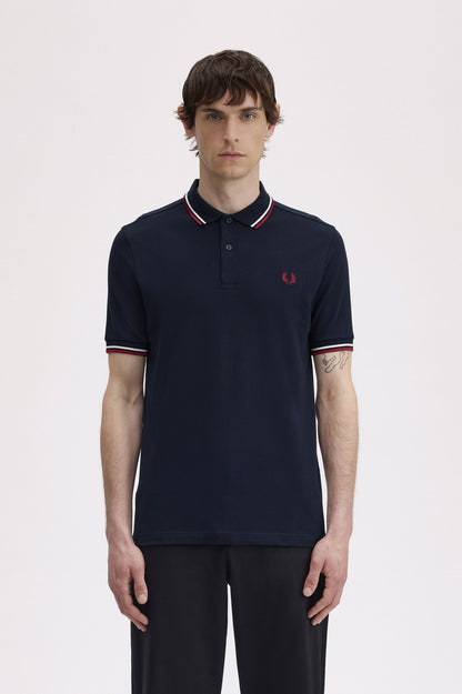 FRED PERRY TWIN TIPPED POLO T SHIRT