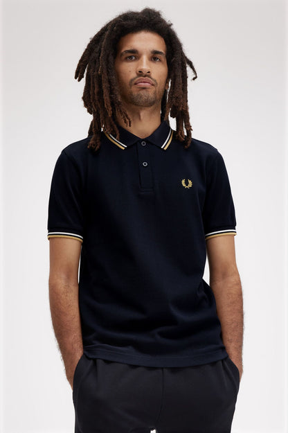 FRED PERRY TWIN TIPPED POLO T SHIRT