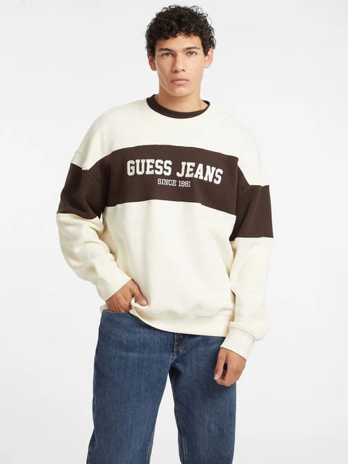GUESS OVERSIZED HORIZONTAL STRIPE SWEATSHIRT