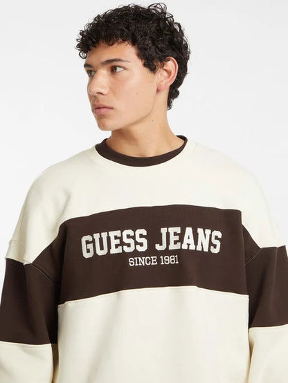 GUESS OVERSIZED HORIZONTAL STRIPE SWEATSHIRT