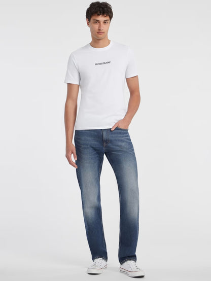 GUESS JEANS SLIM LOGO EMBROIDERED T SHIRT