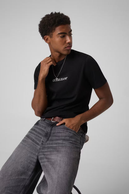 GUESS JEANS SLIM FIT EMBROIDERED LOGO T SHIRT