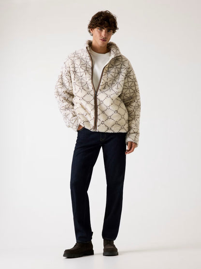 GUESS JEANS SOLDIER SHERPA JACQUARD JACKET