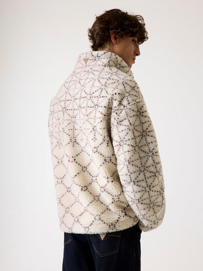 GUESS JEANS SOLDIER SHERPA JACQUARD JACKET