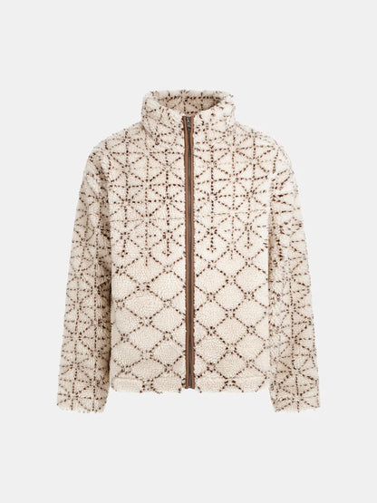 GUESS JEANS SOLDIER SHERPA JACQUARD JACKET