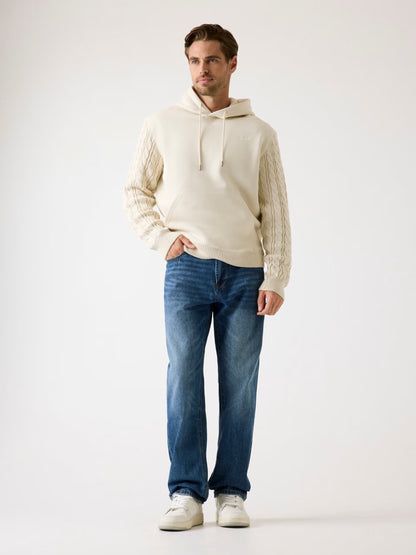 GUESS JEANS MAN CONTRAST SLEEVES HOODIE