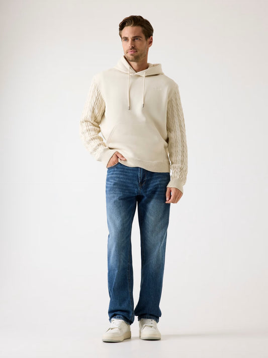 GUESS JEANS MAN CONTRAST SLEEVES HOODIE