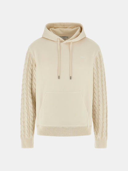 GUESS JEANS MAN CONTRAST SLEEVES HOODIE