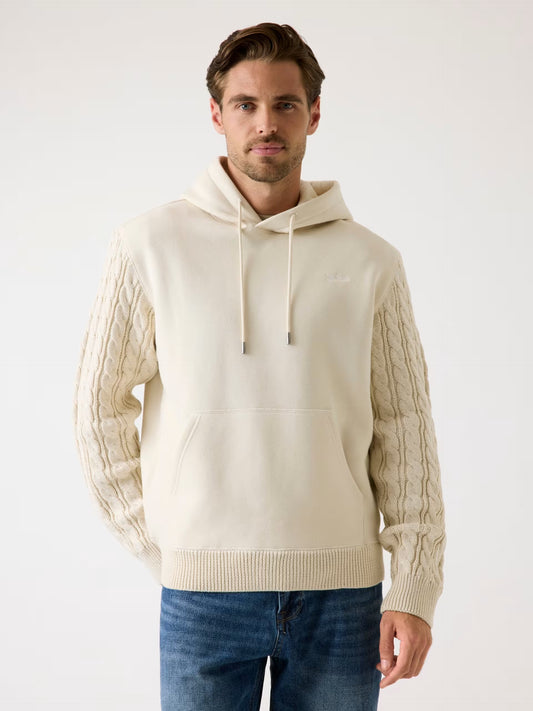 GUESS JEANS MAN CONTRAST SLEEVES HOODIE