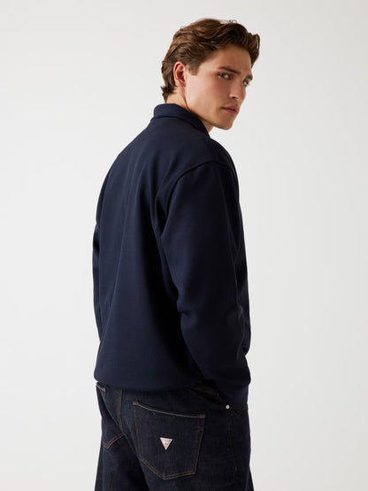 GUESS JEANS HARRIS TWILL ZIP MOCK NECK FOOTER